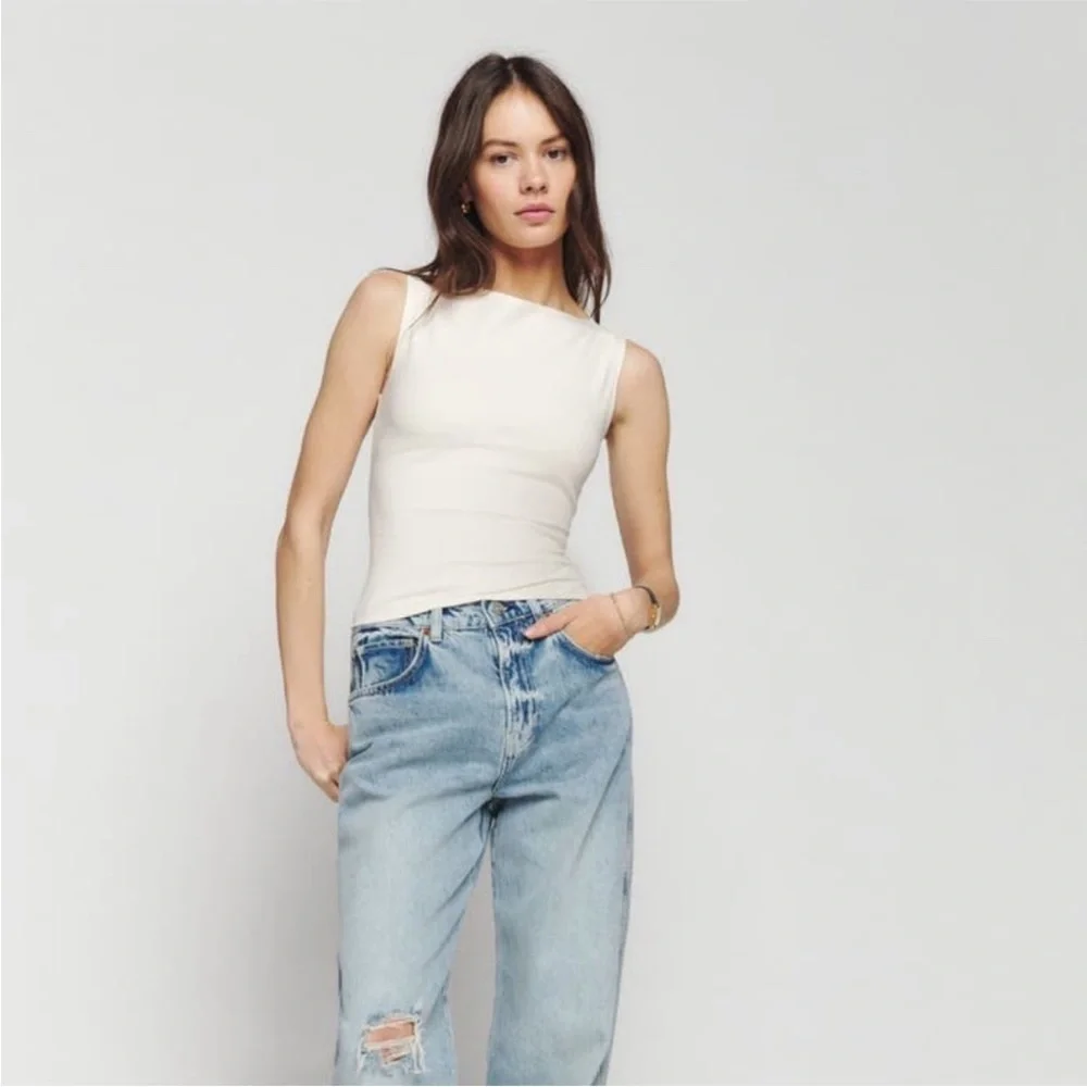 Reformation Dusk Boat-neck Organic Cotton-blend Top - Picture 4 of 10